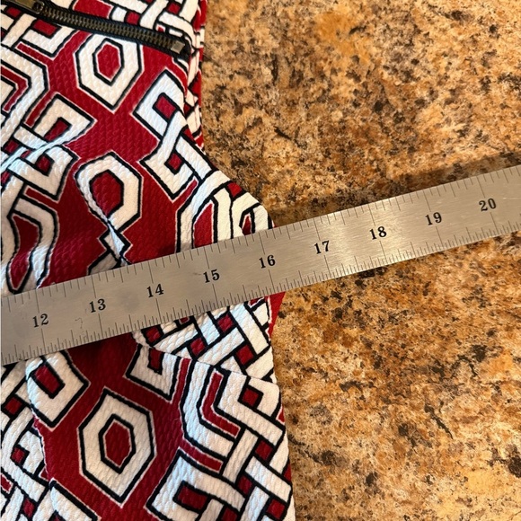 Karin Steven’s Women’s Dress Size 6 Red And White Geometric Pattern Sleeveless - Picture 11 of 16